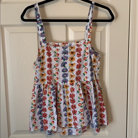 ASOS Floral Peplum Tank Top Size 8 - Picture 2 of 3
